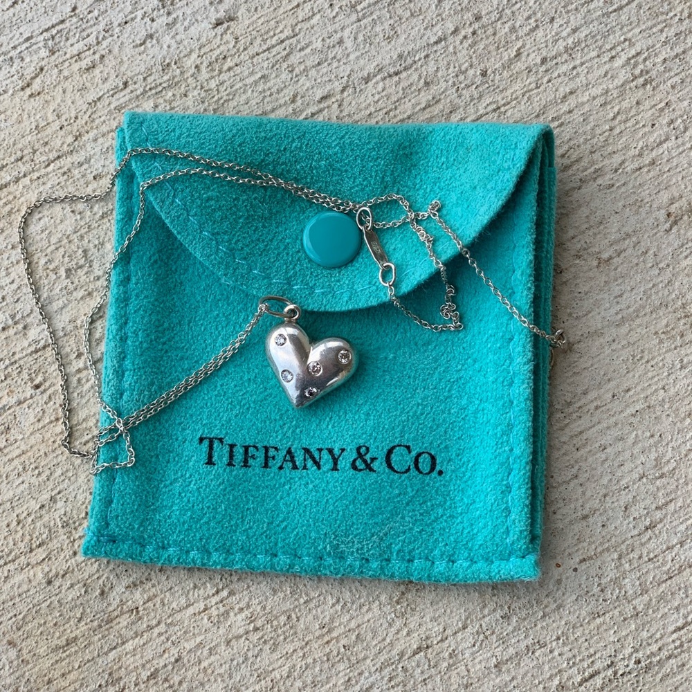 Tiffany&Co Etoile heart charm w/diamonds necklace